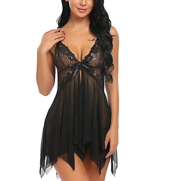 V-Neck Lace Lingerie Nightdress