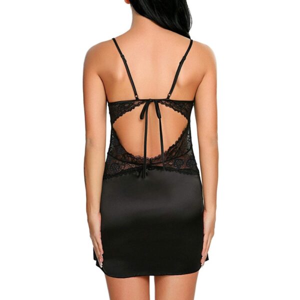 Sexy Satin Nightdressr With G-String Set